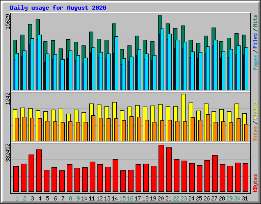 Daily usage for August 2020