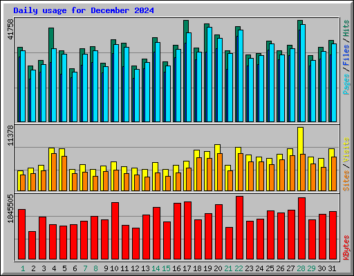 Daily usage for December 2024