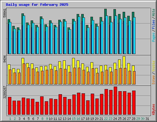 Daily usage for February 2025