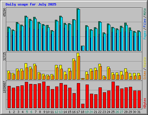 Daily usage for July 2025