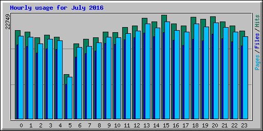Hourly usage for July 2016