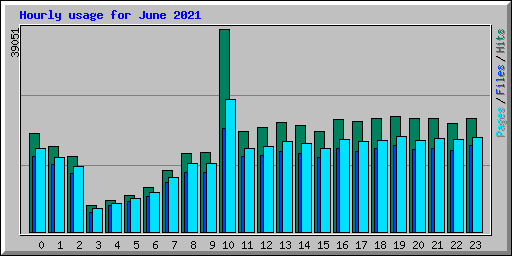 Hourly usage for June 2021