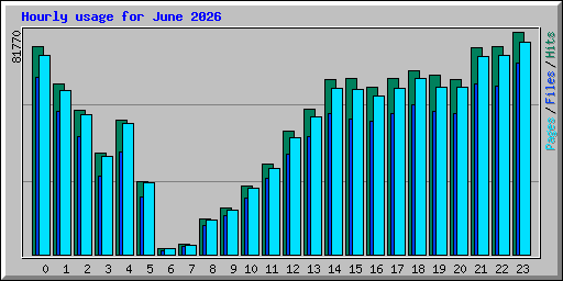 Hourly usage for June 2026